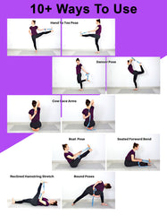 Tumaz Care 2C8FT Polyester-Cotton Two-Tone 8ft Yoga Strap for Pilates, Yoga