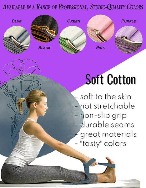 Tumaz Care 2C8FT Polyester-Cotton Two-Tone 8ft Yoga Strap for Pilates, Yoga