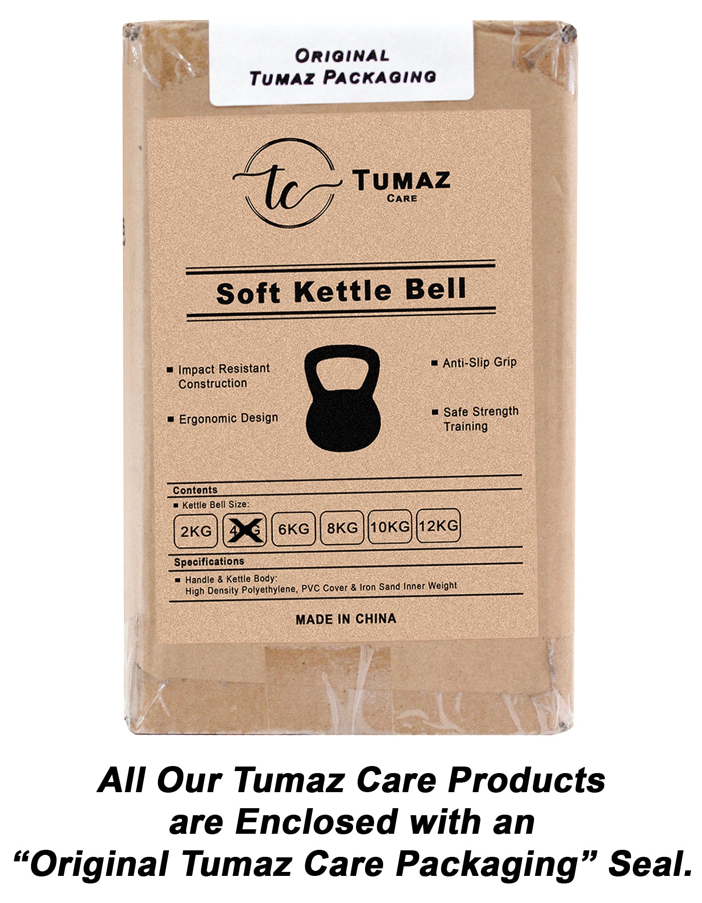 Tumaz Care 4.0KBPNK Soft Sand Kettlebell Non-Slip Handle - 4kg