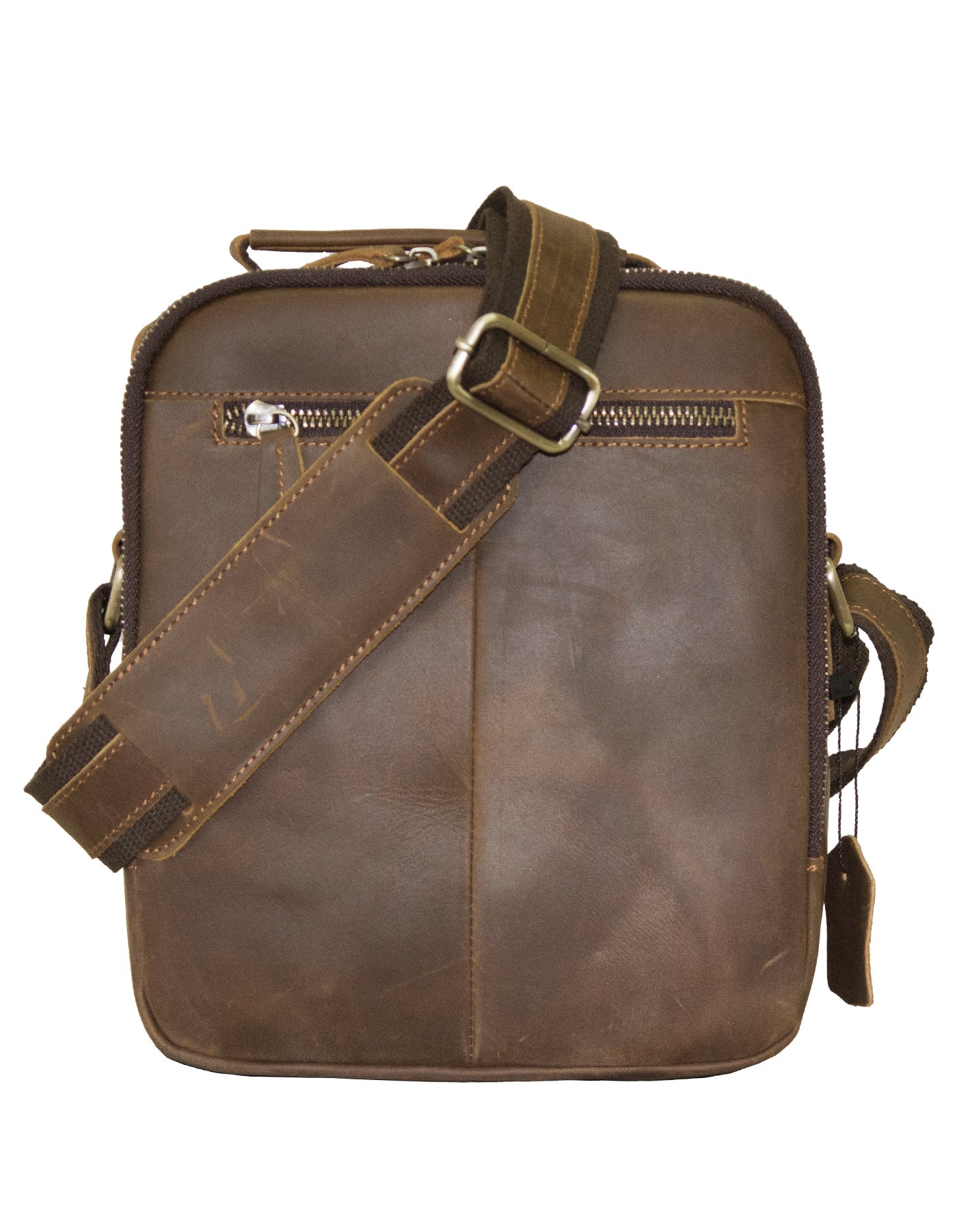 Fino 5207-A Unisex Full Grain Genuine Leather Crossbody/ Sling Bag