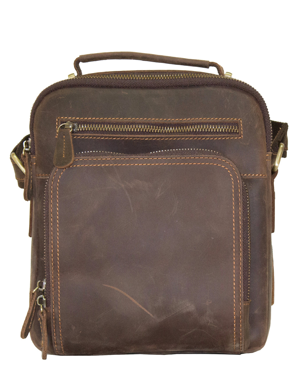Fino 5207-B Unisex Full Grain Genuine Leather Sling/ Crossbody Bag