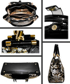 Fino 6228+A59 Luxury Patent Faux Leather Shoulder Bag with Purse Set