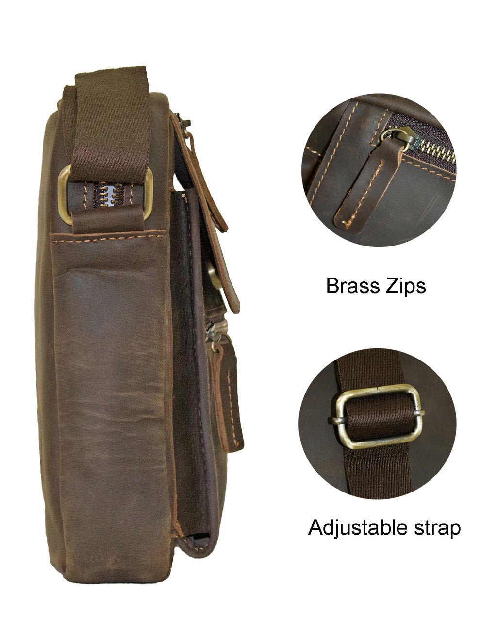 Fino 6583-5 Unisex Crossbody/ Sling Full Grain Genuine Leather Bag