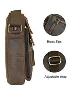 Fino 6583-5 Unisex Crossbody/ Sling Full Grain Genuine Leather Bag