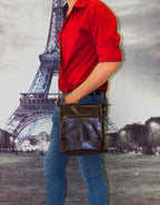 Fino 8684 Unisex Full Grain Genuine Leather Hand/Shoulder Bag - Dark Brown