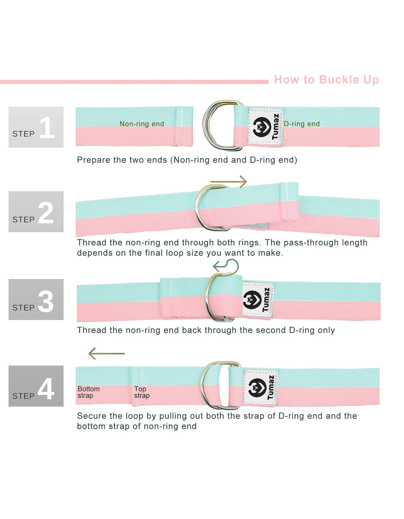 Tumaz 8ft Premium Physical Therapy Yoga Fitness Strap