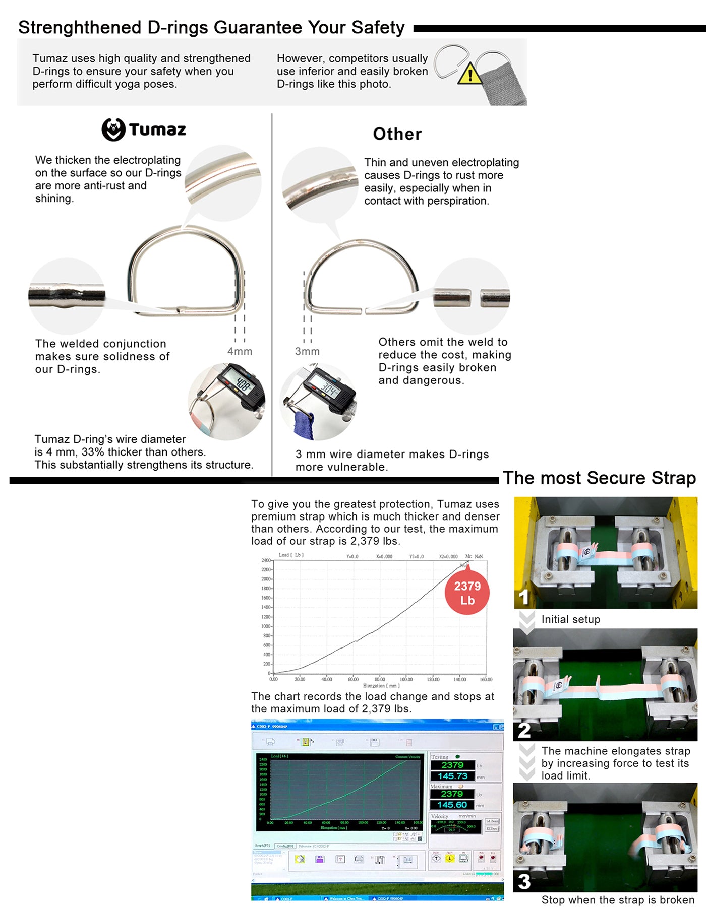 Tumaz 8ft Premium Physical Therapy Yoga Fitness Strap