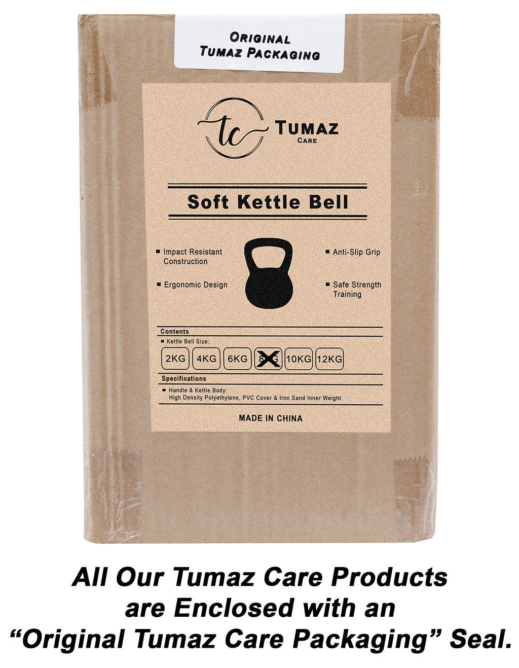 Tumaz Care 8.0KBPUR Soft Sand Kettlebell Non-Slip Handle - 8kg
