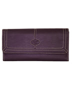 Fino 916-765 Faux Leather Edge Stitched Long Card Holder Purse