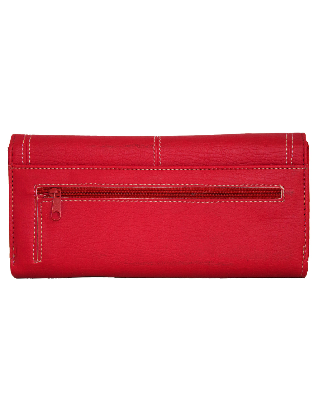 Fino 916-765 Faux Leather Edge Stitched Long Card Holder Purse