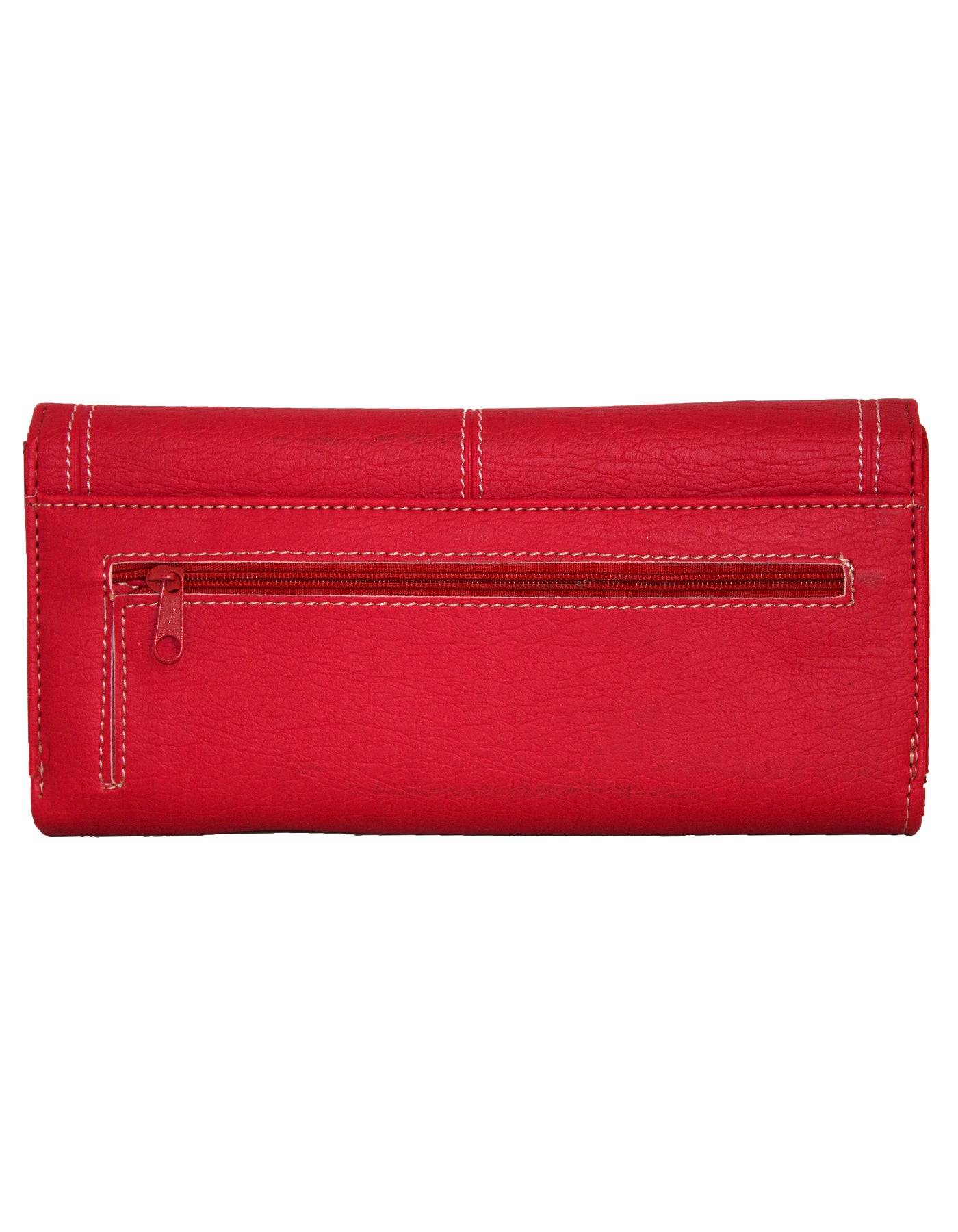 Fino 916-765 Faux Leather Edge Stitched Long Card Holder Purse