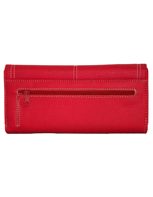 Fino 916-765 Faux Leather Edge Stitched Long Card Holder Purse