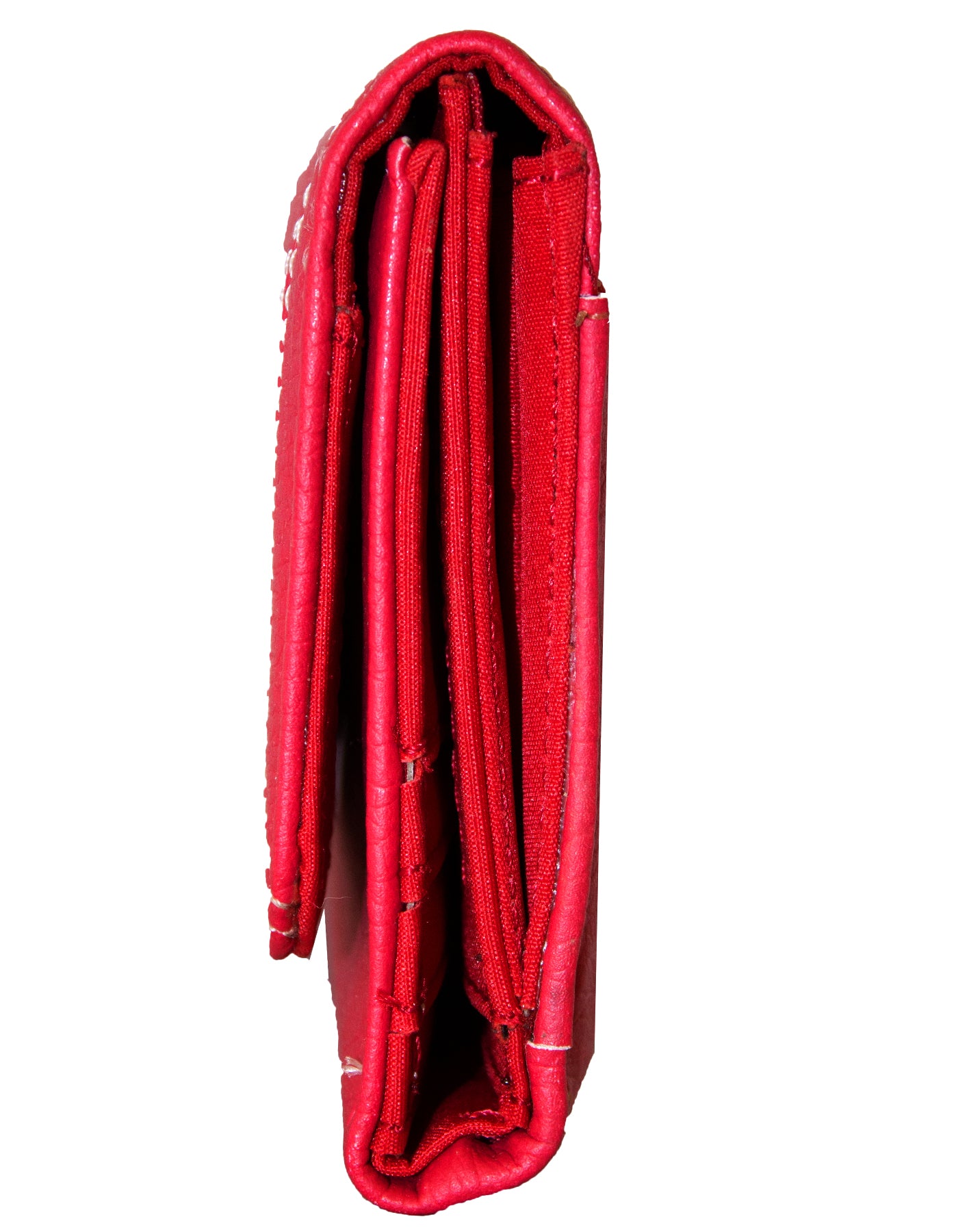 Fino 916-765 Faux Leather Edge Stitched Long Card Holder Purse