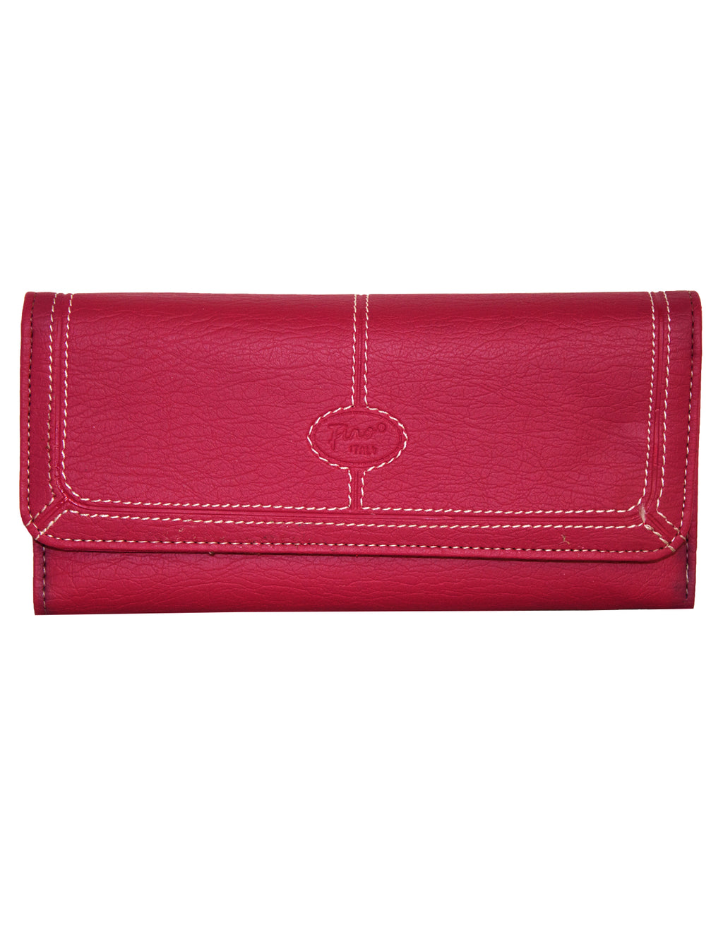 Fino 916-765 Faux Leather Edge Stitched Long Card Holder Purse