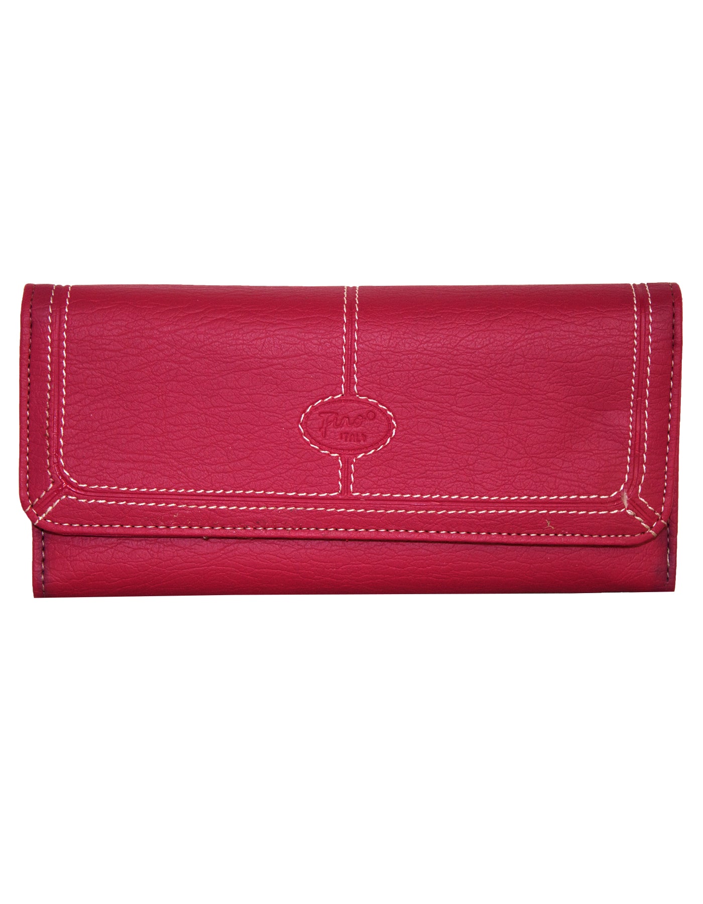 Fino 916-765 Faux Leather Edge Stitched Long Card Holder Purse