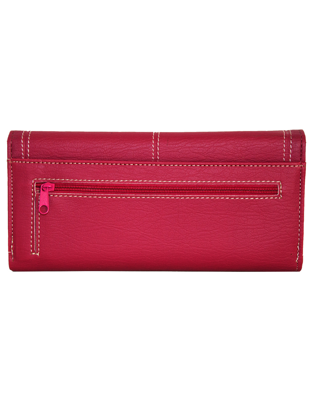 Fino 916-765 Faux Leather Edge Stitched Long Card Holder Purse