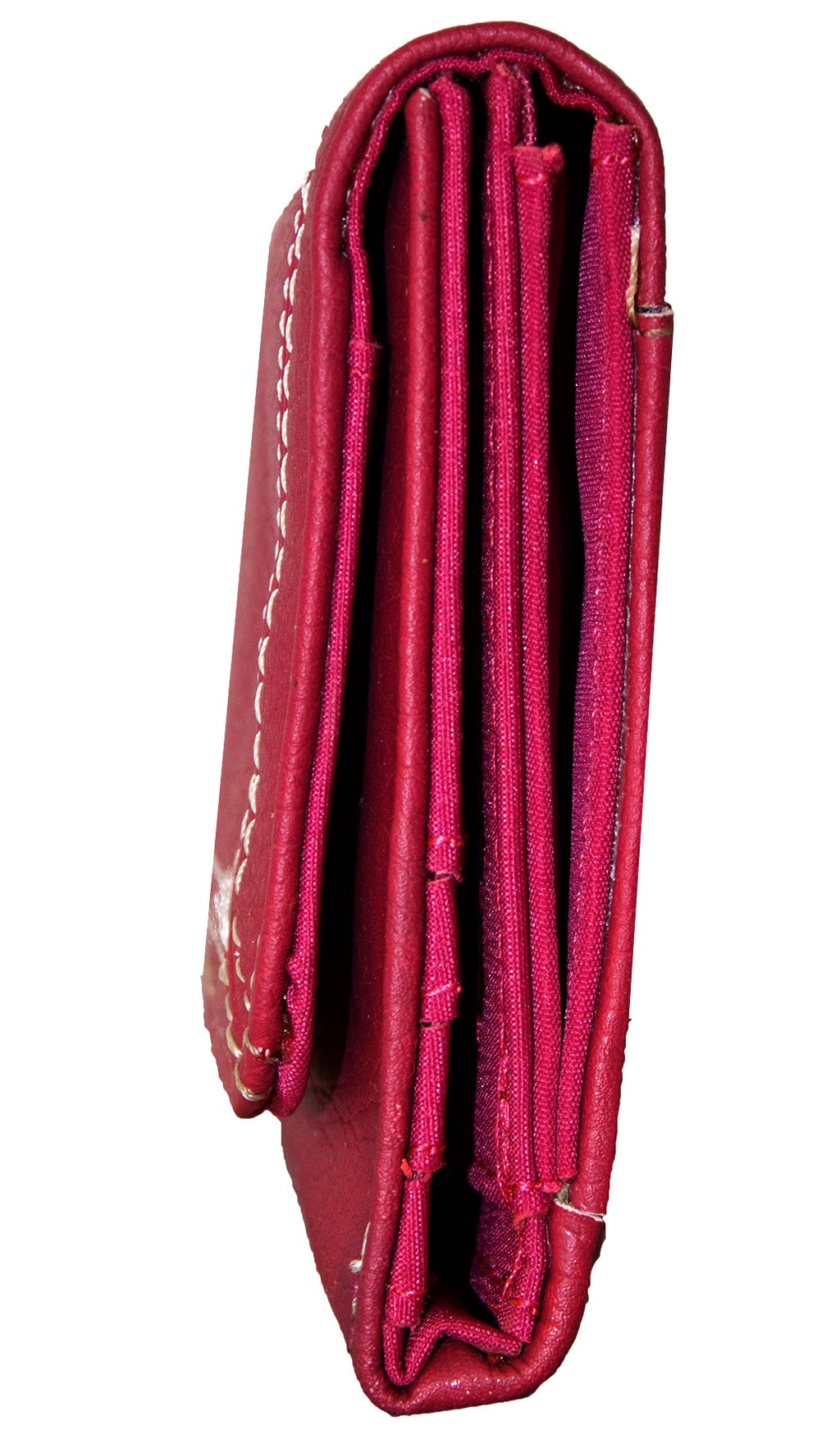 Fino 916-765 Faux Leather Edge Stitched Long Card Holder Purse