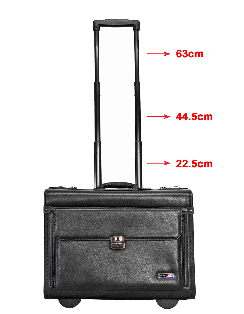 Fino 9216-AB003F Bonded Leather 17" Laptop Pilot Trolley Case On 2 Wheels