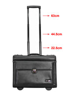 Fino 9216-AB003F Bonded Leather 17" Laptop Pilot Trolley Case On 2 Wheels