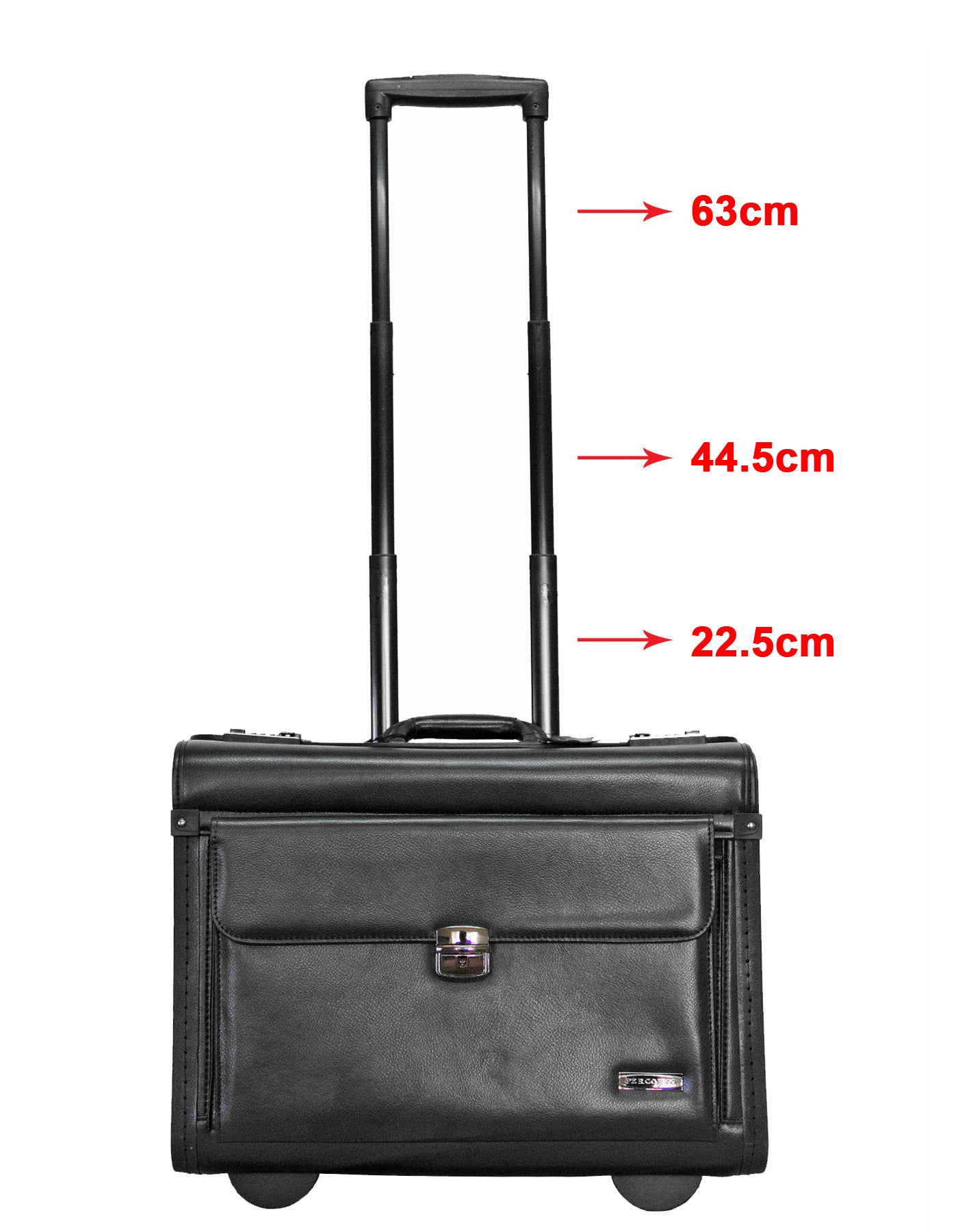 Fino 9216-AB003F Bonded Leather 17" Laptop Pilot Trolley Case On 2 Wheels