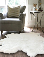 Luvsa AMT-223 100% Natural AAA Grade African Merino Sheep Skin Rug - Ivory