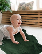 Luvsa AMT-229 100% Natural AAA Grade African Merino Sheep Skin Rug - Moss Green