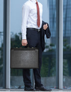 Fino AT-101 Faux Leather Business Briefcase with Dual Combination Locks