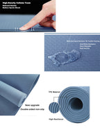 Tumaz Care AYM2401 Water Resistant Eco-friendly Non-Slip TPE Align Yoga Mat