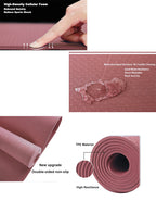 Tumaz Care AYM2401 Water Resistant Eco-friendly Non-Slip TPE Align Yoga Mat