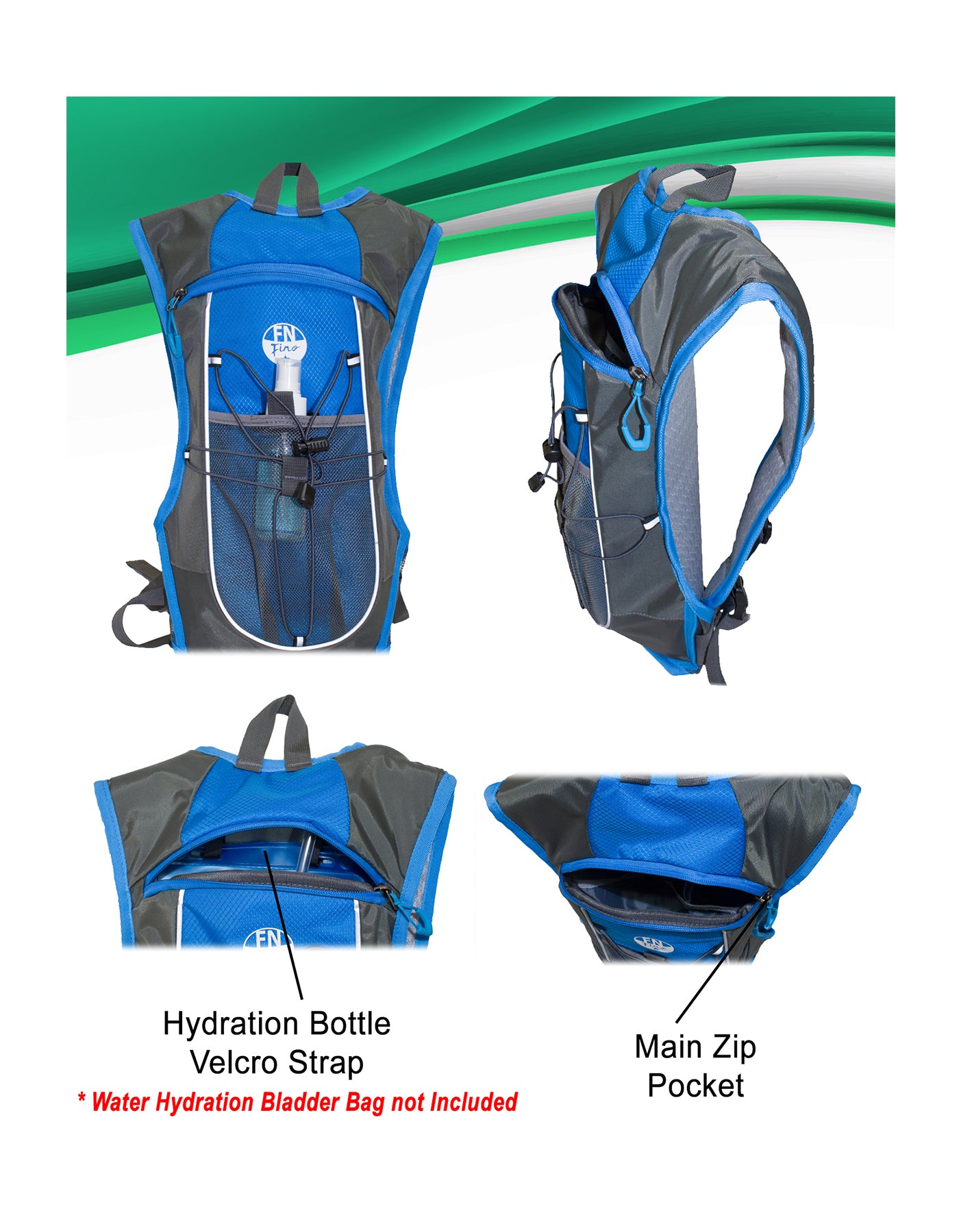 Fino B4499 Lightweight Sport/ Cycling Hydration Water Backpack