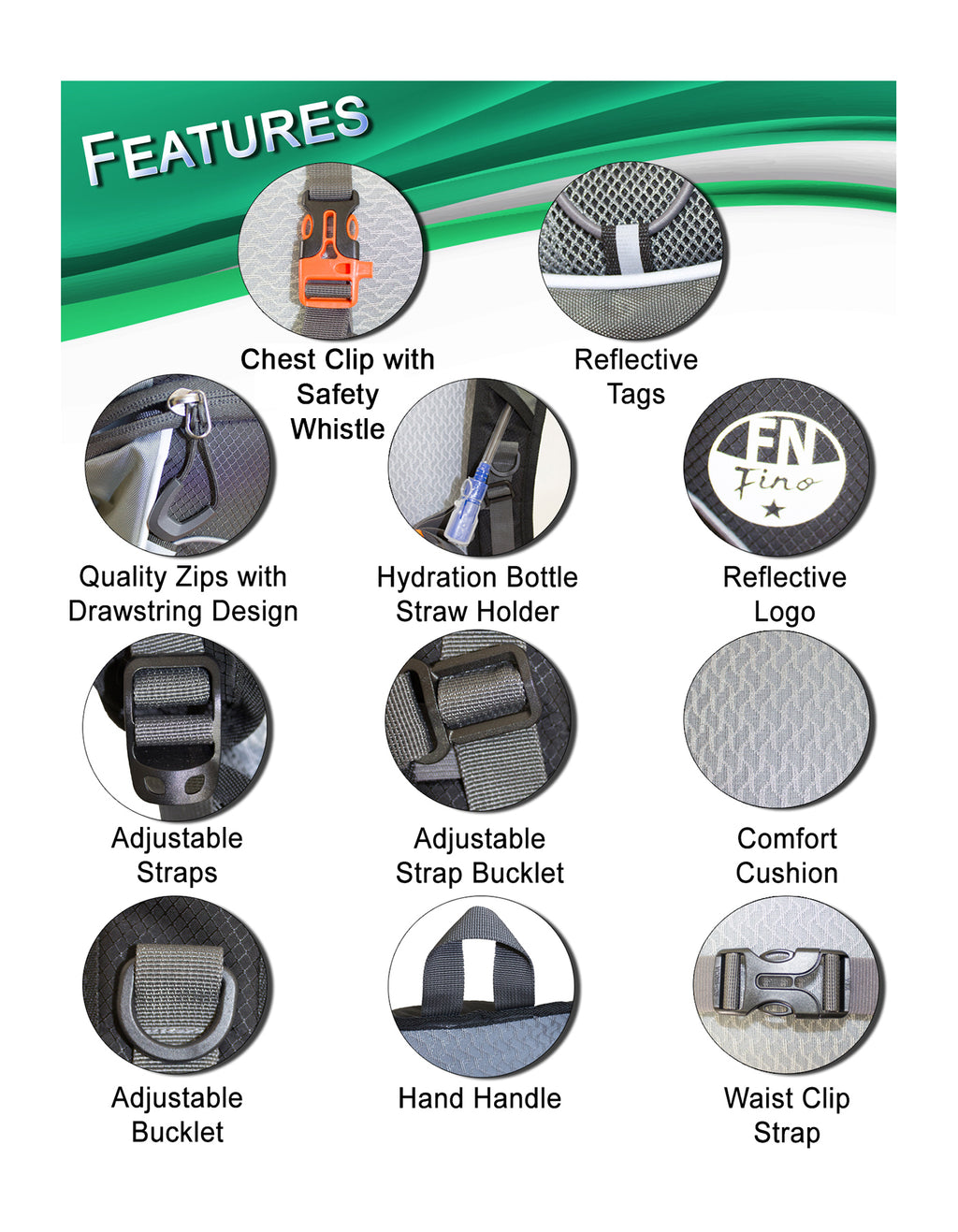 Fino B4499 Lightweight Sport/ Cycling Hydration Water Backpack