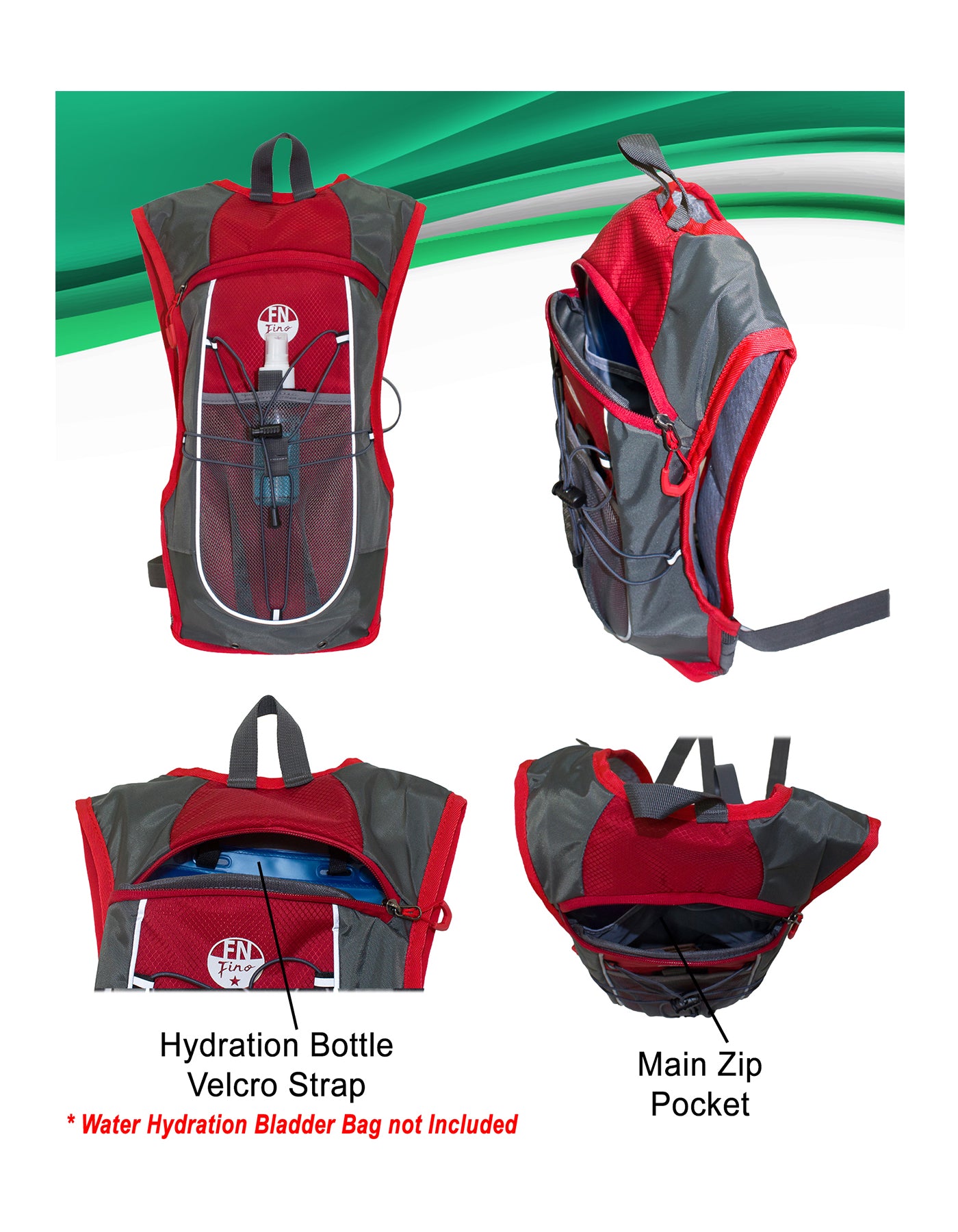 Fino B4499 Lightweight Sport/ Cycling Hydration Water Backpack