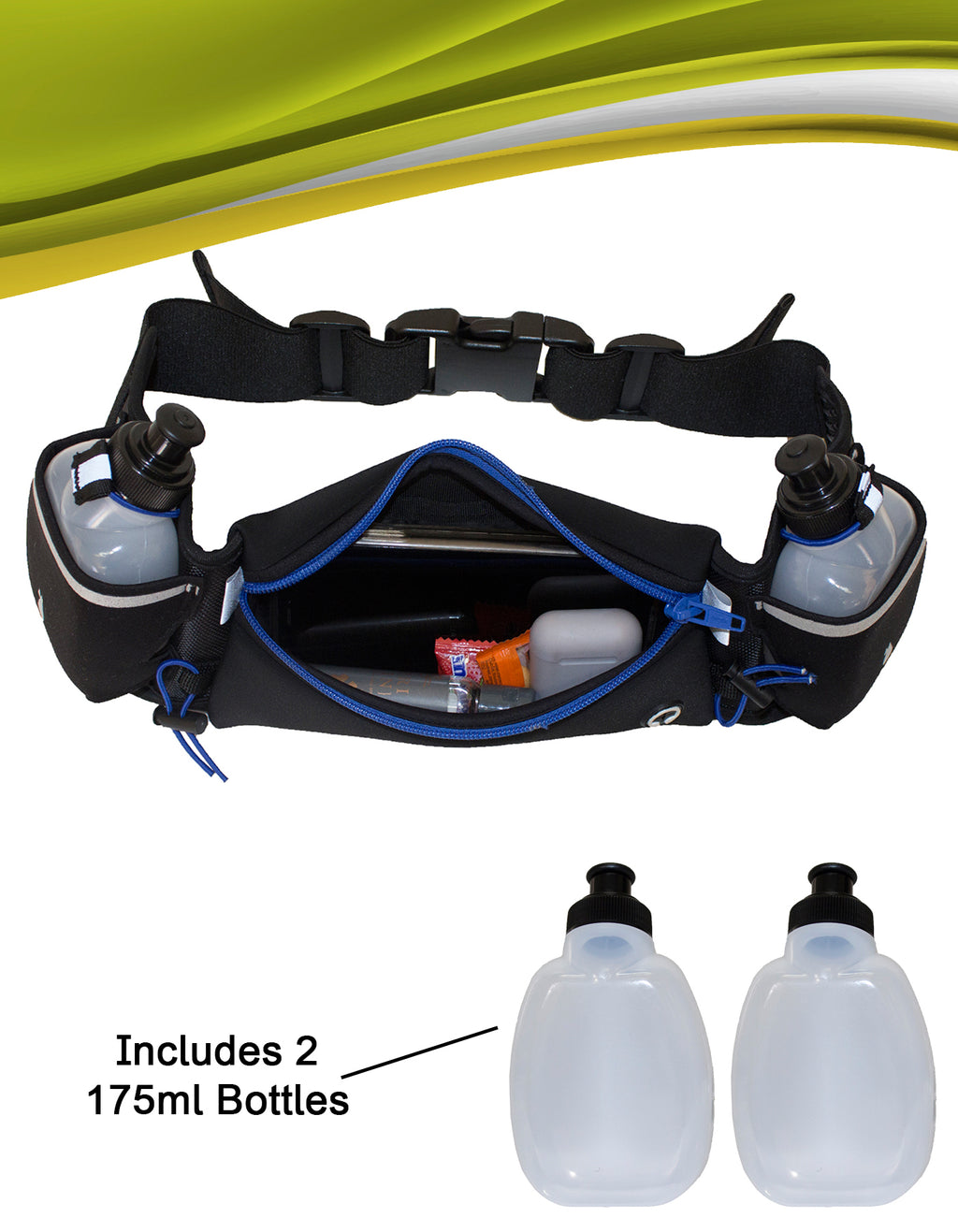 Fino B4502 Hiking & Jogging Waist Bag with Water Bottle Holders