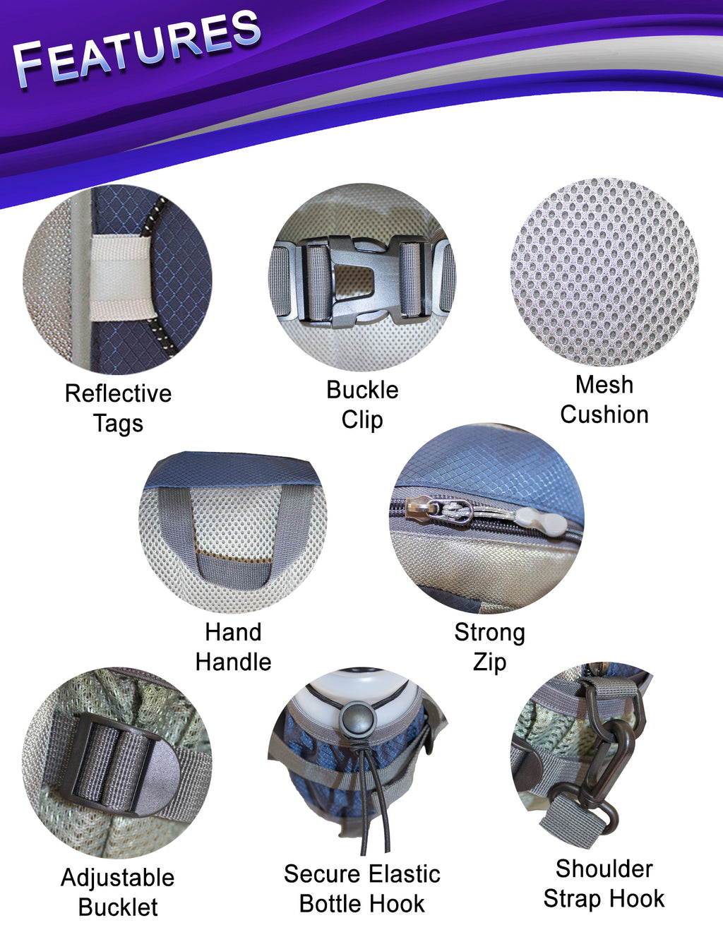 Fino B4506 Unisex Active Wear Hiking Waist Pack with Water Bottle Holder