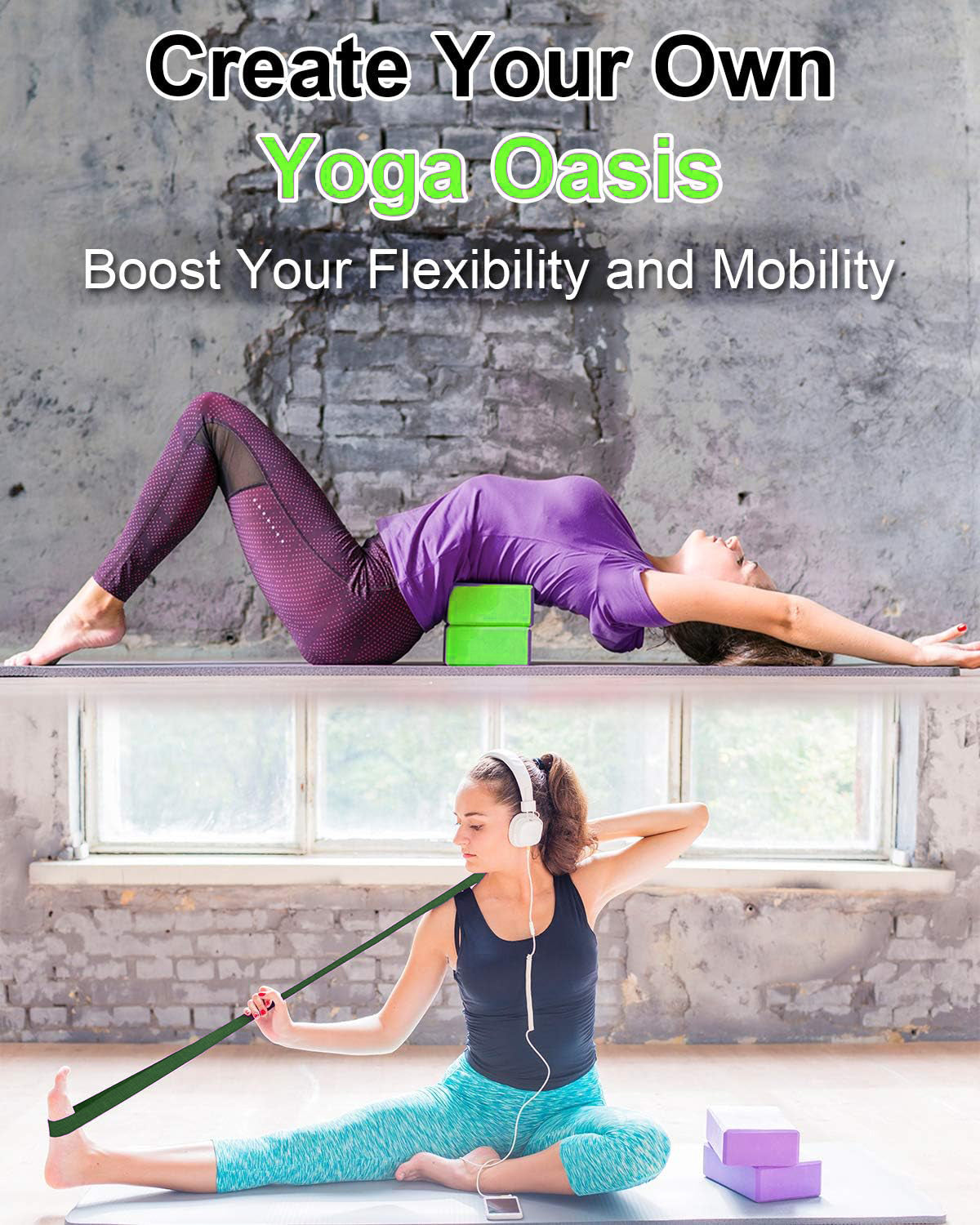 Tumaz Care BS023 Premium High Density/Lightweight Yoga EVA Foam Block Set