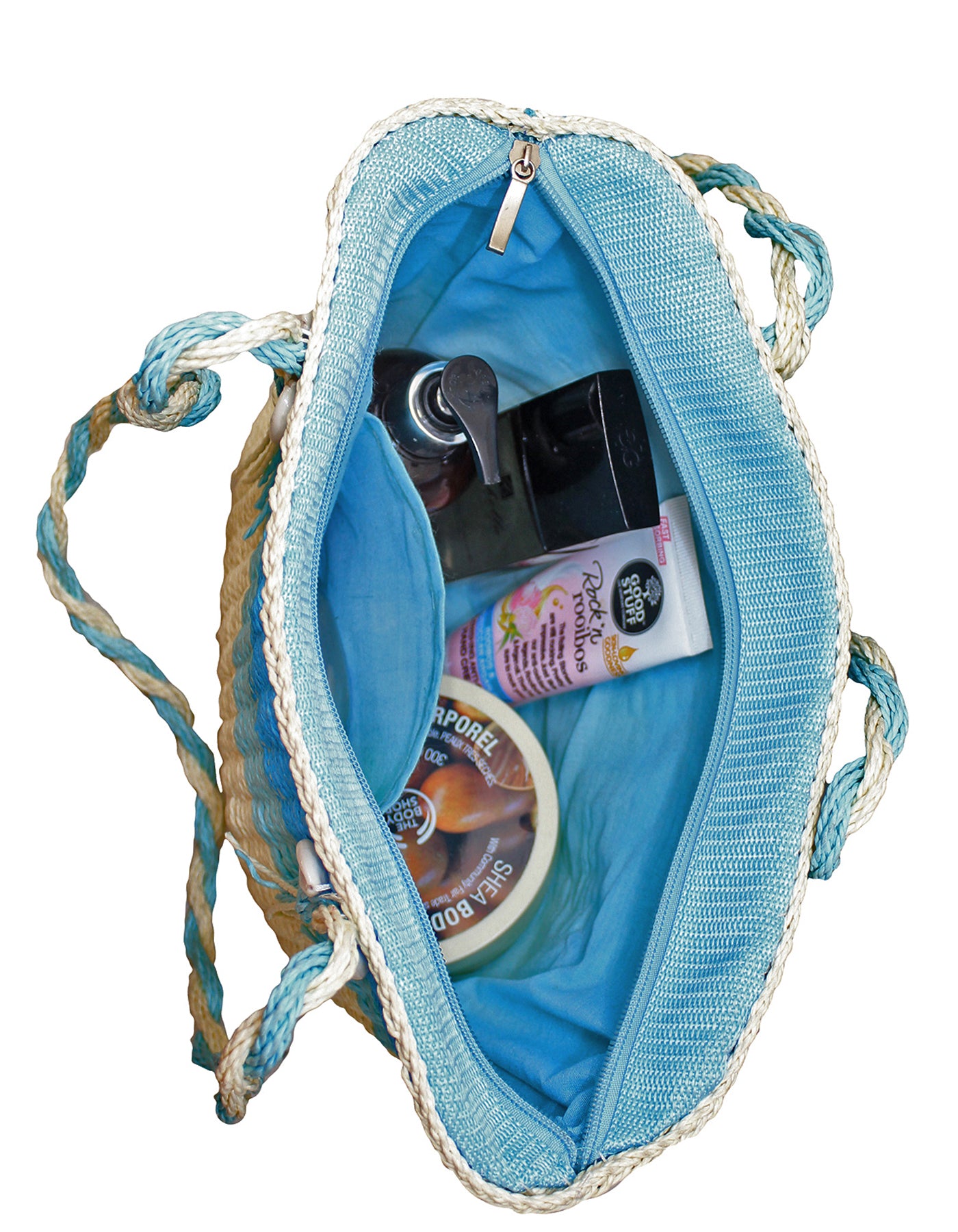 Fino CJ-05747 Straw Beach Bag with Front Flower Detail