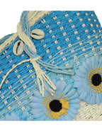 Fino CJ-05747 Straw Beach Bag with Front Flower Detail