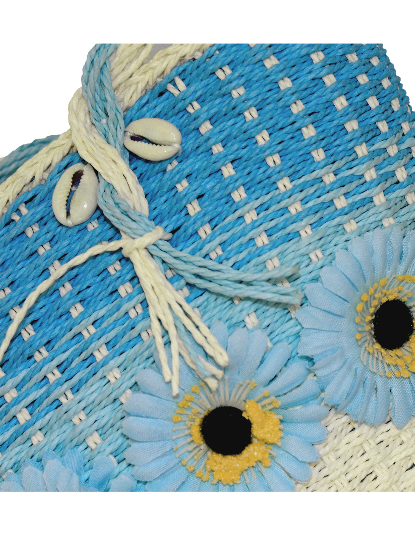 Fino CJ-05747 Straw Beach Bag with Front Flower Detail