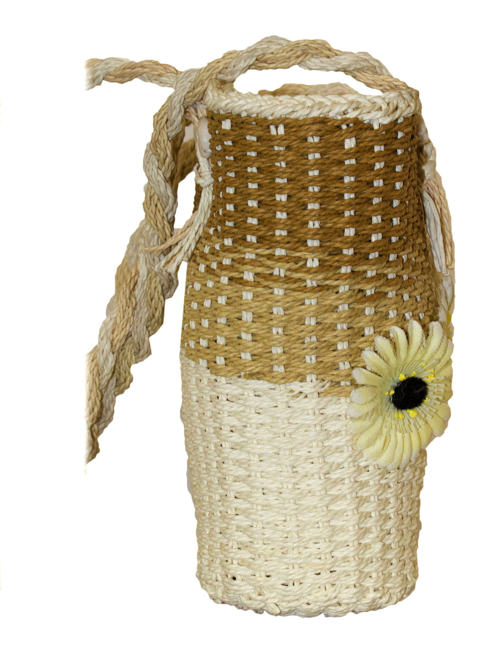Fino CJ-05747 Straw Beach Bag with Front Flower Detail