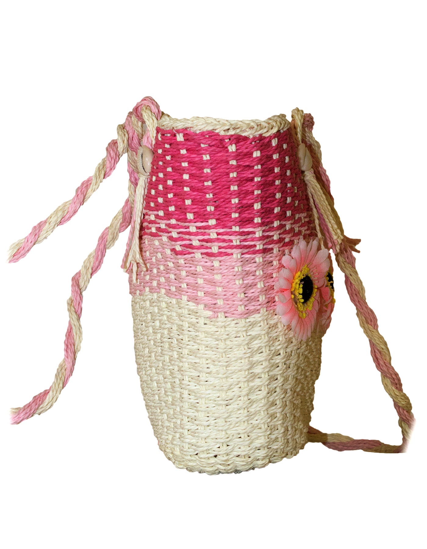 Fino CJ-05747 Straw Beach Bag with Front Flower Detail