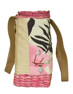 Fino CJK-05050 Straw /Canvas Bag with Front beading pattern