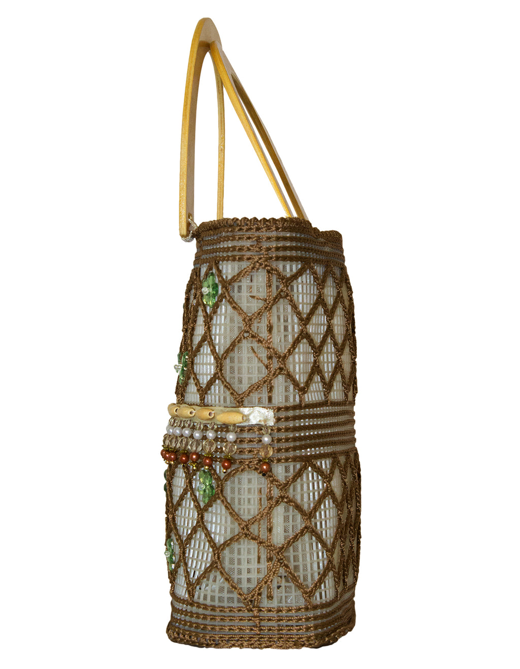 Fino CJK-05074 Straw Beach Bag with Wooden Handles