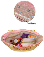 Fino CJK-05074 Straw Beach Bag with Wooden Handles