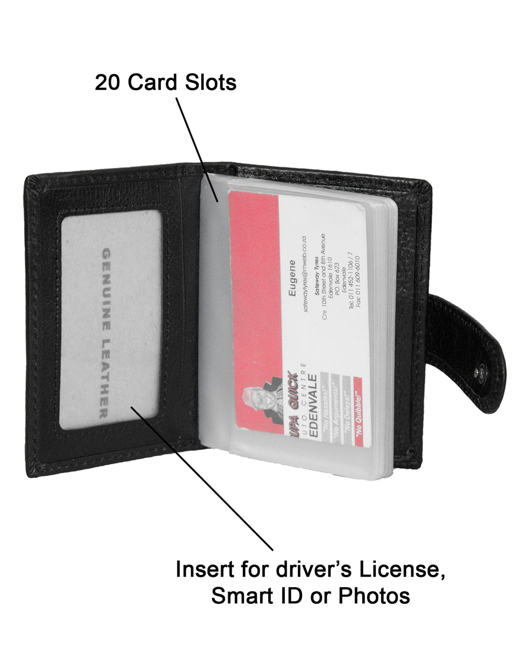 Fino DWS-801 Unisex Genuine Leather Card Holder Organizer Wallet with Box