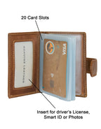 Fino DWS-801 Unisex Genuine Leather Card Holder Organizer Wallet with Box