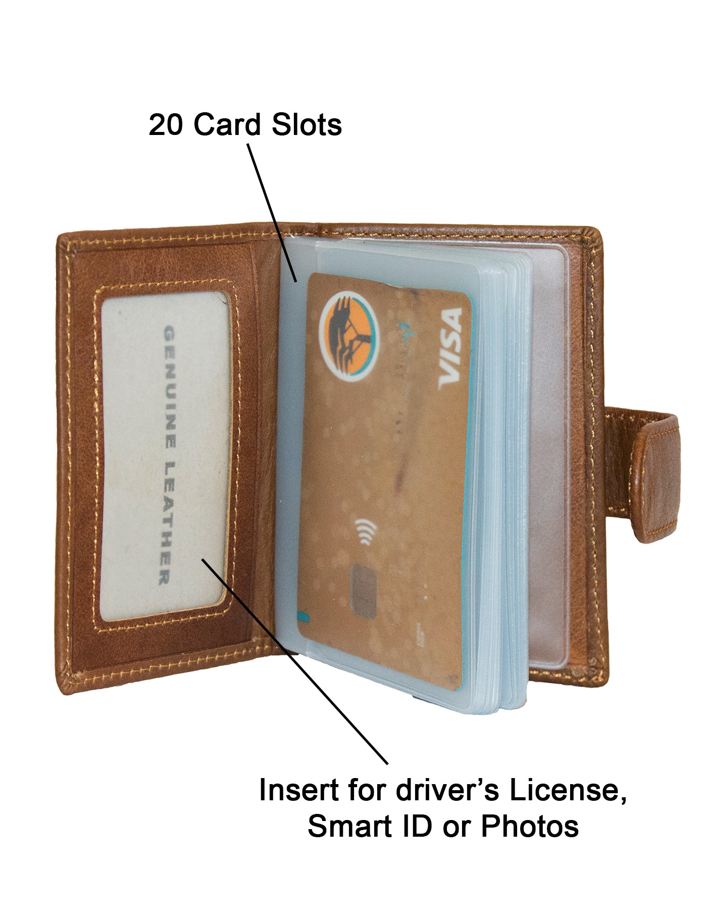 Fino DWS-801 Unisex Genuine Leather Card Holder Organizer Wallet with Box