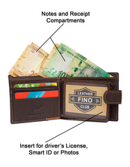 Fino DWS-804 Genuine Leather 2-Tone Wallet with SD Card Holder & Box