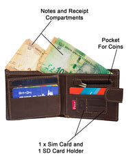Fino DWS-804 Genuine Leather 2-Tone Wallet with SD Card Holder & Box