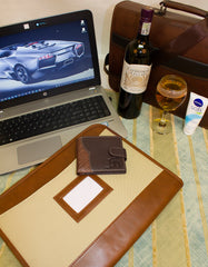 Fino DWS-804 Genuine Leather 2-Tone Wallet with SD Card Holder & Box