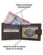 Fino DWS-805S Genuine Leather Wallet with SD Card Holder & Box - Dark Coffee